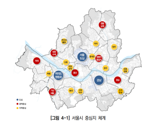 서울의 중심지 체계 [사진출처=서울시]