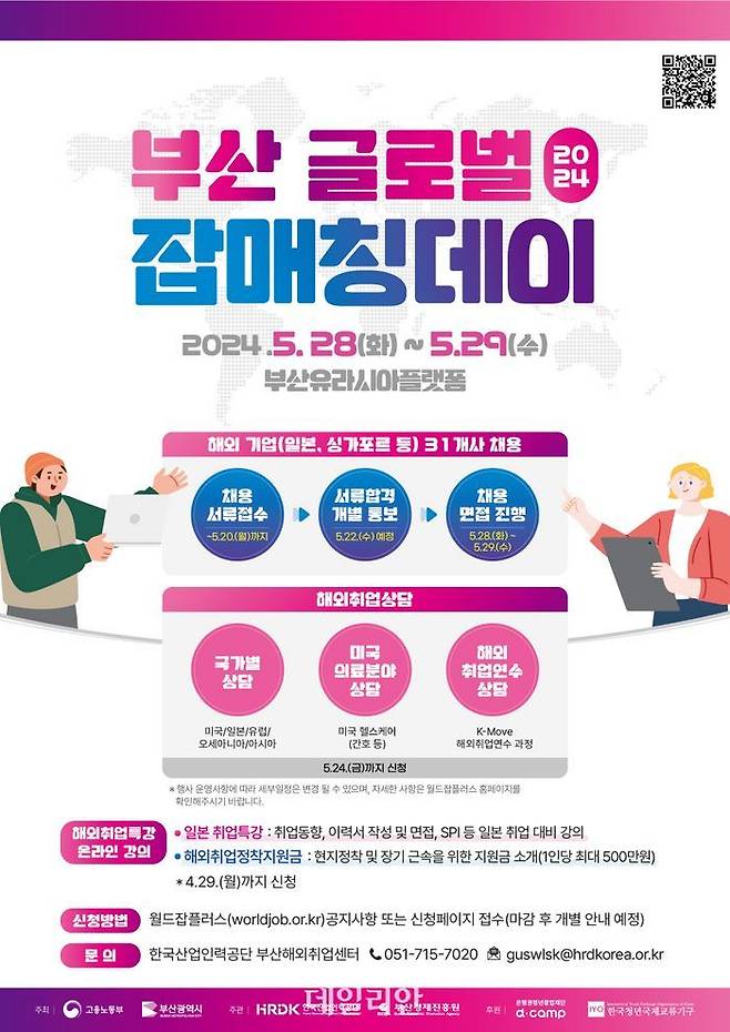 28~29일 열리는 한국산업인력공단 부산 글로벌 잡매칭데이 개최 포스터.ⓒ산업인력공단