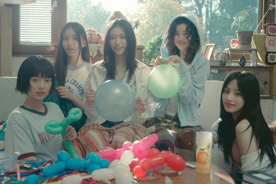 Captured scenes from girl group NewJeans' new track ″Bubble Gum″ [ADOR]