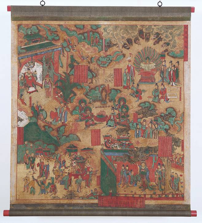 [서울=뉴시스] 순천 송광사 팔상도 비람강생상 (사진=국가유산청 제공) 2024.05.27. photo@newsis.com *재판매 및 DB 금지