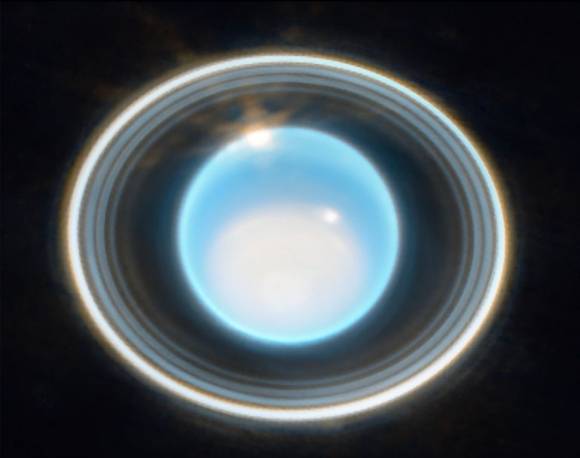 2023년 2월 6일 제임스웹 우주 망원경으로 본 천왕성의 확대 이미지. 사진=NASA, ESA, CSA, STScI, J. DePasquale(STScI)
