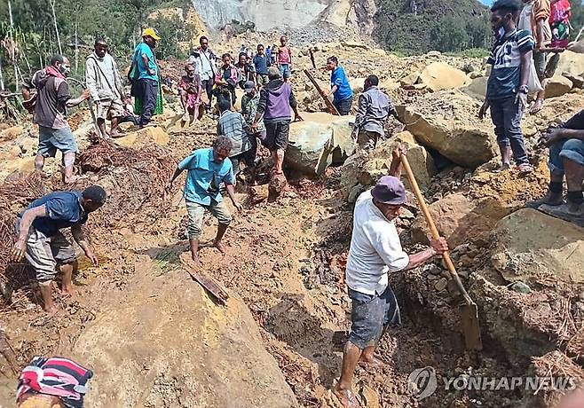 수백명이 사망한 파푸아뉴기니 산사태 현장 [AFP 연합뉴스 자료사진. 재판매 및 DB 금지]