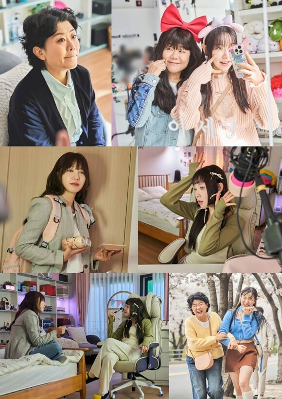 JTBC 새 토일드라마 '낮과 밤이 다른 그녀'의 주연 배우 이정은(왼쪽) 김아영 정은지(두 번째 줄 왼쪽)의 우정 사진이 공개됐다. /JTBC