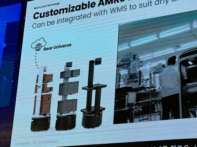 하정우 베어로보틱스 대표가 29일 '스트롱코리아 포럼 2024' 강연에서 서비 AMR의 예상도를 공개했다. (사진=지디넷코리아 신영빈 기자)