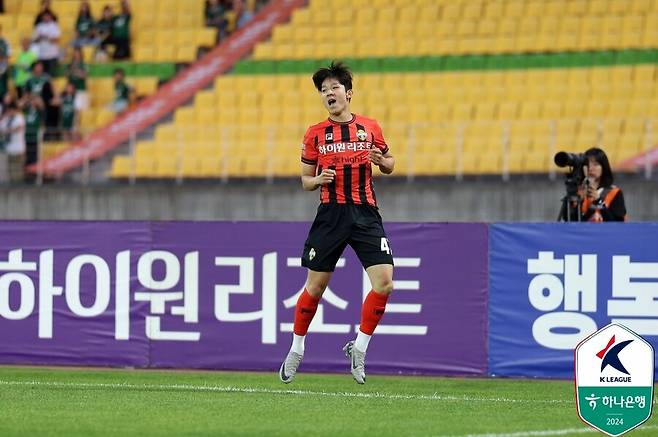 ▲선제골을 넣은 양민혁 ⓒ한국프로축구연맹