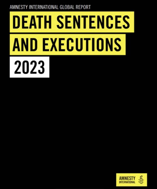 국제앰네스티가 29일 공개한 ‘2023년 전 세계 연례 사형 현황 보고서’ 표지. 국제앰네스티 한국지부 제공