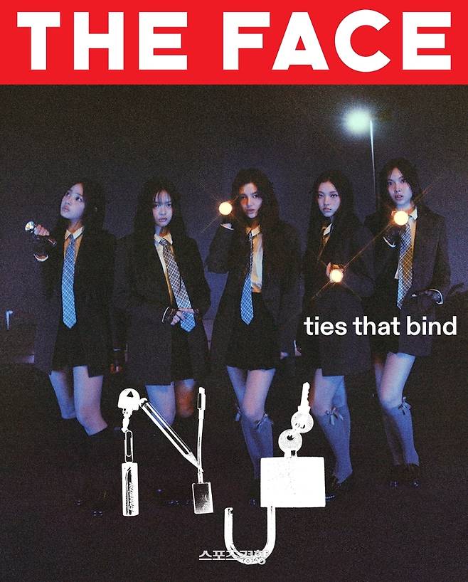 그룹 뉴진스가 장식한 ‘더 페이스’ 매거진 화보. 어도어 제공