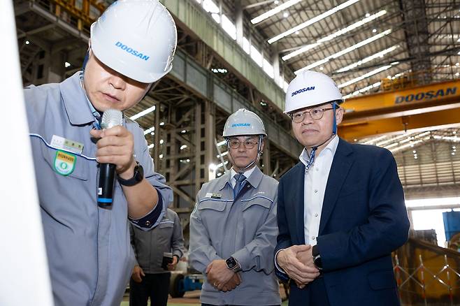 유국희 원자력안전위원장, 두산에너빌리티 원전 부품 제작 현장 점검 [원자력안전위원회 제공. 재판매 및 DB 금지]