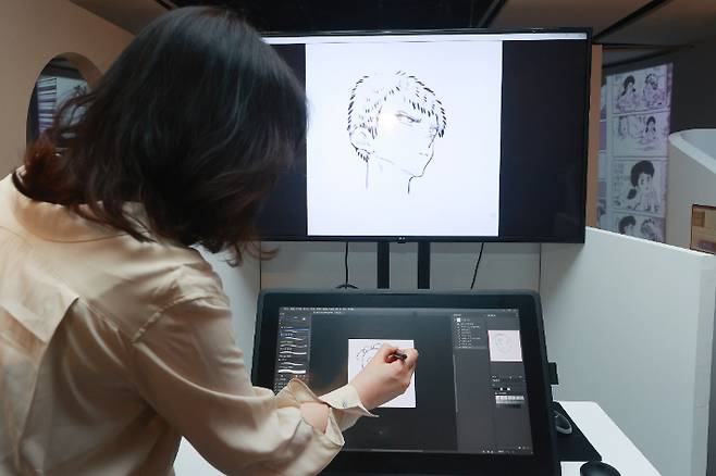 이현세 작가와 재담미디어가 협력한 AI 라이브드로잉 콘텐츠. 연합뉴스