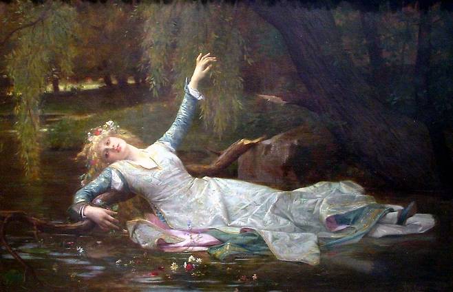 알렉상드르 카바넬, '오필리아', 1883, 캔버스에 유채, 77x117.5cm, 개인소장