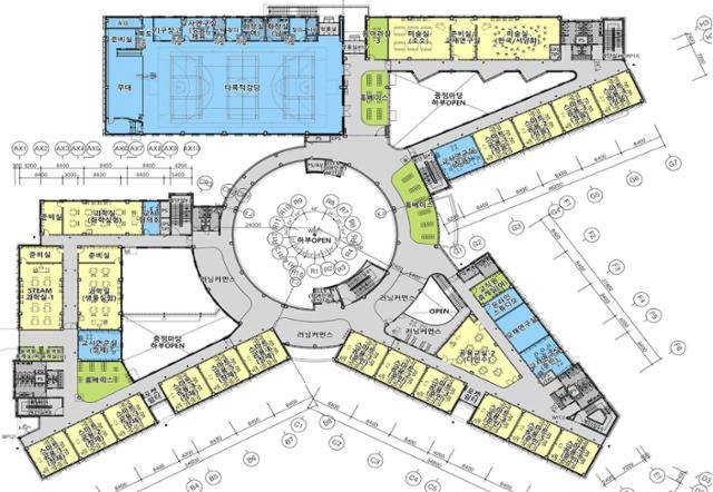 캠퍼스고 2층의 평면도. 세종시교육청 제공