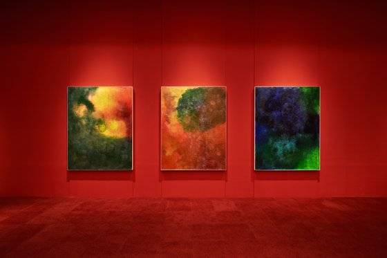 비누로 된 그림이다. '라지 페인팅'(2024) 시리즈는 액상 비누를 금속틀에 부어 만든 대형 추상화다. 사진 서울시립미술관