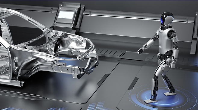 중국 전기차 업체 NIO의 생산라인에 투입 중인 유비테크의 휴머노이드 로봇 워커S[사진=유비테크 홈페이지]