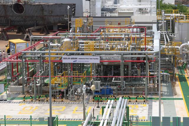 삼성중공업이 구축한 암모니아 실증 설비 전경. 삼성중공업 제공