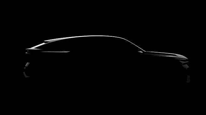 A teaser silhouette image of Aurora 1, the company's codename for a mid-size hybrid sport utility vehicle. (Renault Korea)