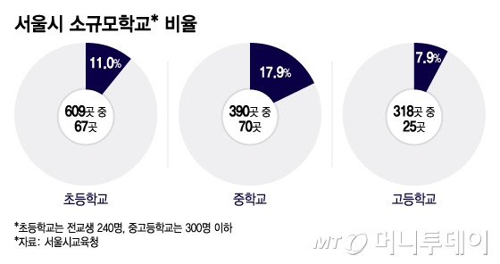 서울시 소규모학교 비율/그래픽=이지혜