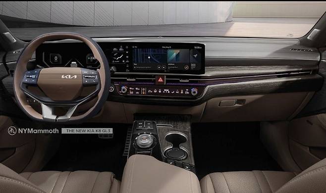 사진 : 기아 K8 페이스리프트 실내 예상도 (출처=NYMammoth)