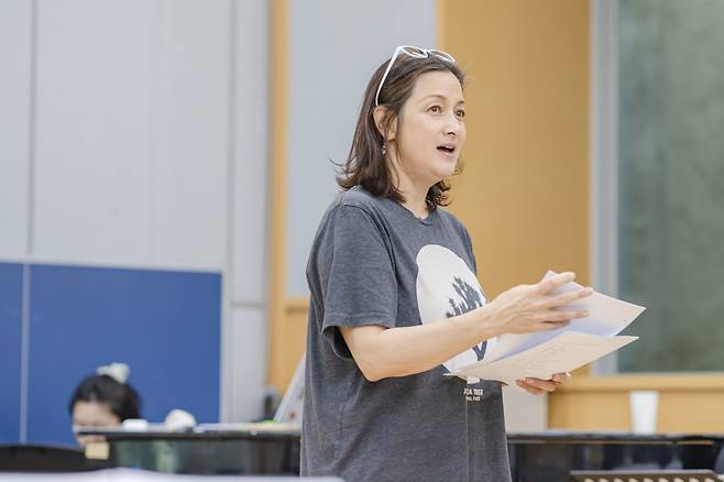 Director Kolleen Park is seen at the rehearsal for "Paper Shaman." (National Theater of Korea)