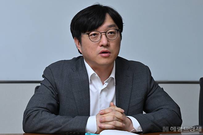 한화오션 특수선기본설계팀 황인준 팀장이 14일 오후 서울 중구 한화오션 서울사무소에서 헤럴드경제와 인터뷰를 하고 있다. 임세준 기자