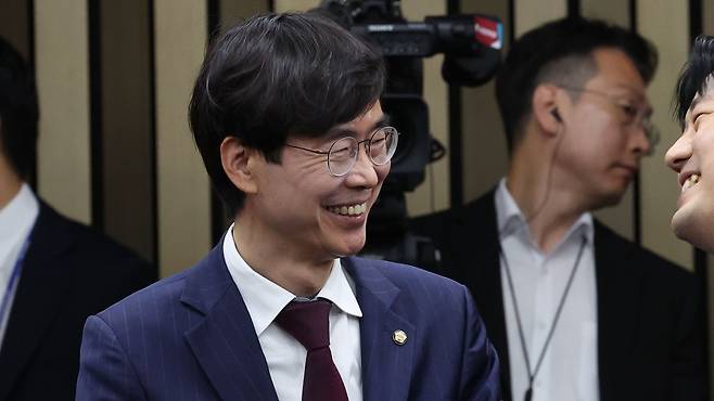 조경태 국민의힘 의원이 지난 지난 4월 29일 서울 여의도 국회에서 열린 제22대 국회의원 당선자총회에 참석하고 있다./뉴스1