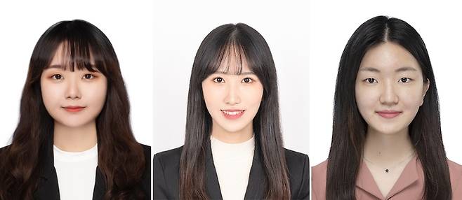 (왼쪽부터)성신여대 미래융합기술공학과 박사과정 박나은, 전소은, 이선진 연구원 . (사진=성신여대)