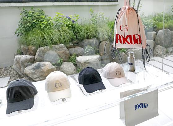 Pieces from Minju Kim's second brand Pakua are displayed at the designer's showroom near Anguk Station, central Seoul.[PARK SANG-MOON]