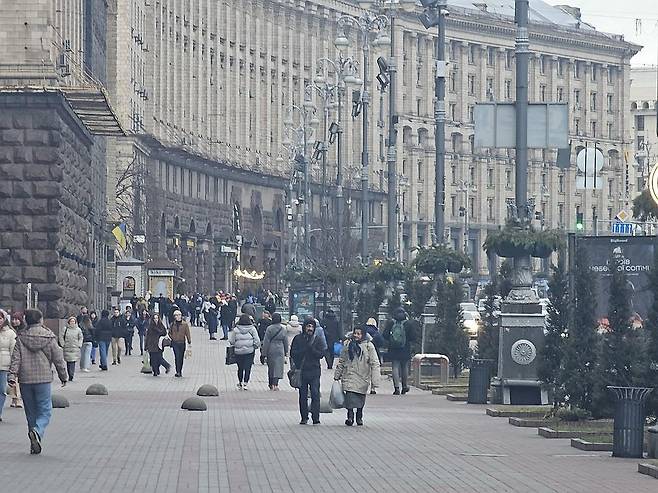 우크라이나 키이우 거리 이 사진은 기사와 직접적인 관련이 없음. [연합뉴스 자료사진]