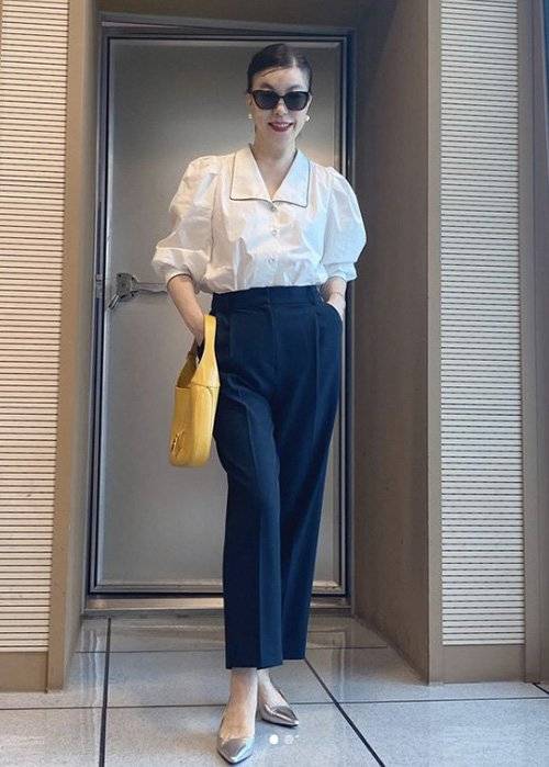 사랑스러운 헵번 룩을 선보인 배우 최화정. [사진 인스타그램]