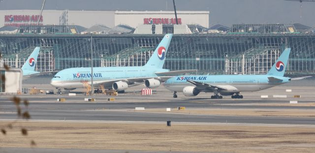 지난해 2월 인천국제공항 제2여객터미널에 대한항공 여객기가 세워져 있다. 연합뉴스