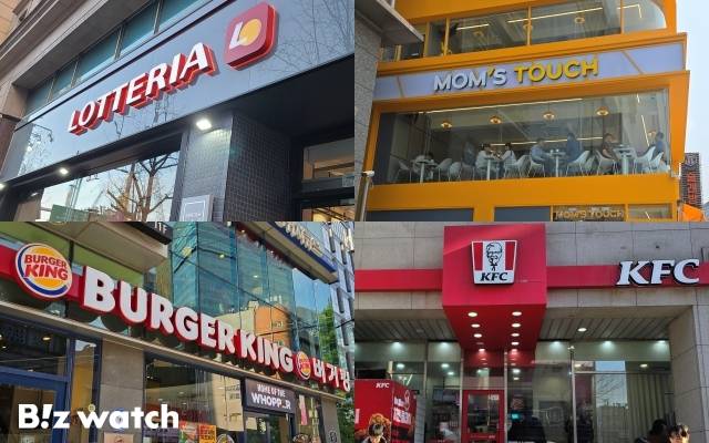 롯데리아, 맘스터치, KFC, 버거킹 매장 / 사진=김지우 기자 zuzu@