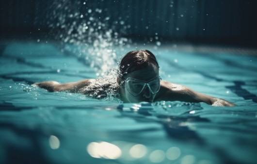 수영은 치질 완화에 도움이 된다｜출처: 미드저니