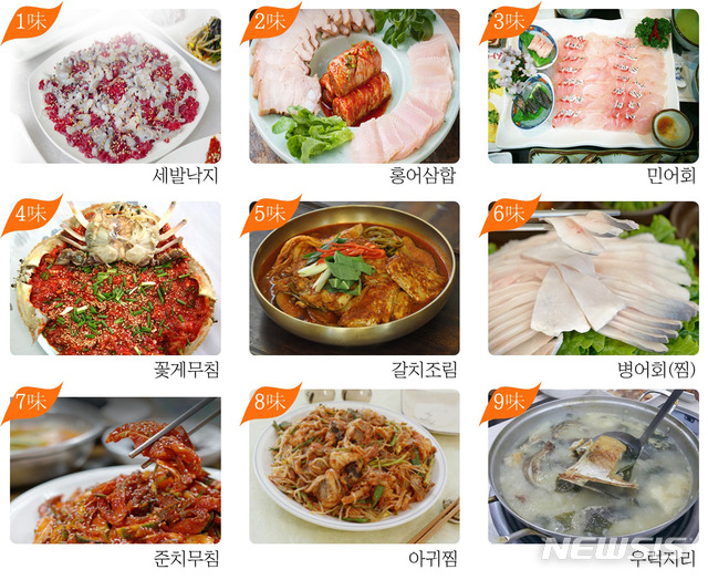 [목포=뉴시스] 목포의 맛 '9미'.