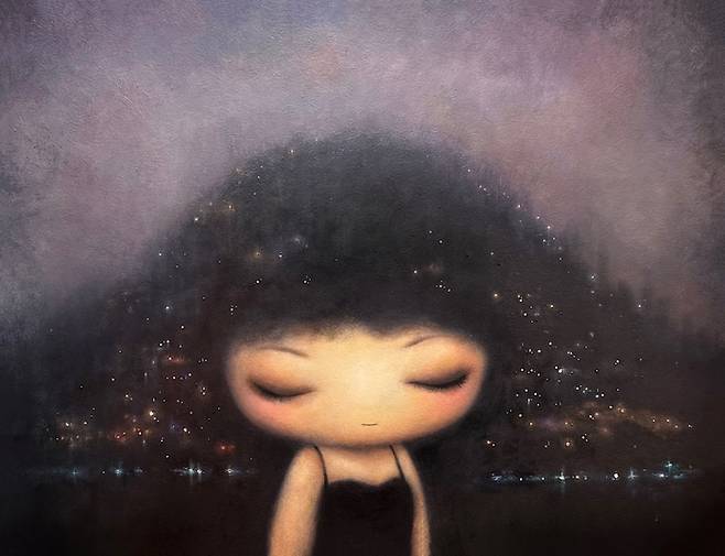 권하나 ‘Dreaming City(꿈꾸는 도시)’(캔버스에 오일파스텔·유채, 112.1×145.5㎝, 2024). SH갤러리 서울