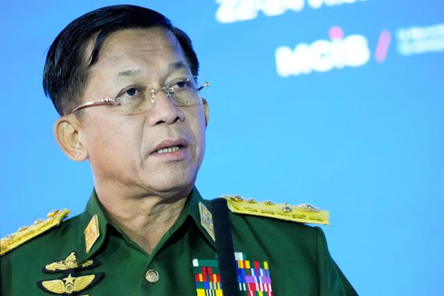 민 아웅 흘라잉 미얀마 군부 최고사령관. 로이터 연합뉴스 자료사진