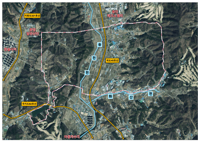 예비타당성조사 면제가 추진 중인 국도 45호선 위치도./사진제공=용인시