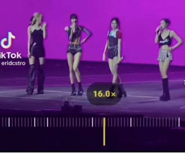 블랙핑크 콘서트에서 삼성전자 ‘갤럭시 S23 울트라’로 줌인하는 장면. [유튜브 ‘Thierry’]