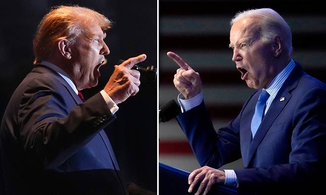 조 바이든 미국 대통령(왼쪽), 도널드 트럼프 전 대통령. AP연합뉴스
