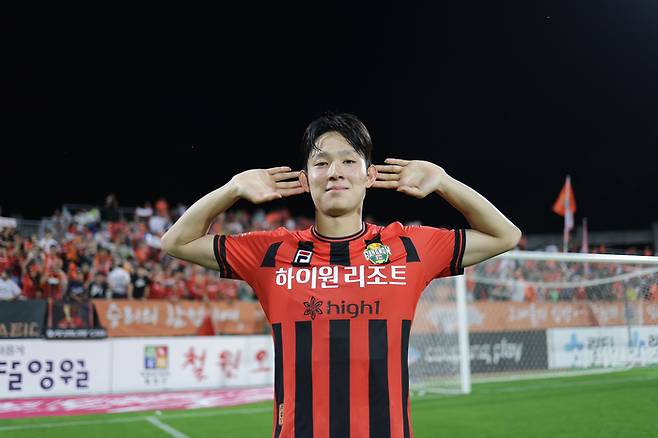 강원FC의 고교생 선수 양민혁. 프로축구연맹 제공