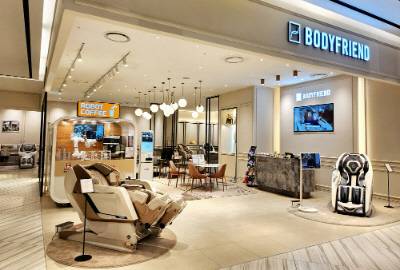 '닥터프레소'가 설치된 바디프랜드 부산 신세계 센텀시티몰 라운지. 바디프렌드 제공