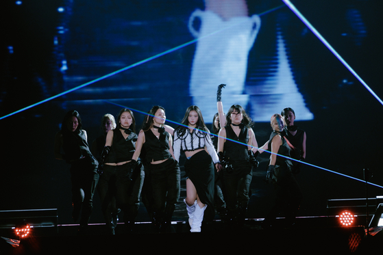 Member Haerin of girl group NewJeans performing at the quintet's first meet and greet in Japan, the ″Bunnies Camp 2024 Tokyo Dome,″ which took place on June 26 and 27 at the Tokyo Dome, Japan [ADOR]