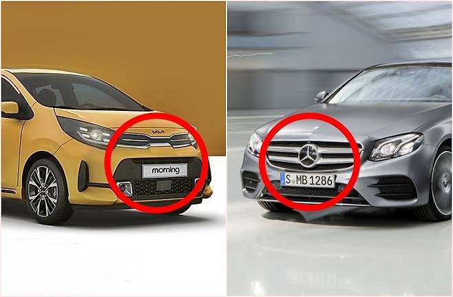 중고차 시장에서 인기 높은 기아 모닝(왼쪽)과 벤츠 E클래스. 중고차 시장에서는 모닝 값에 벤츠를 살 수 있다. [사진출처=기아, 벤츠]
