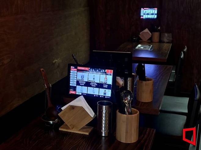 서울 여의도의 한 식당에 테이블오더가 설치 돼 있다.[사진=염다연기자]