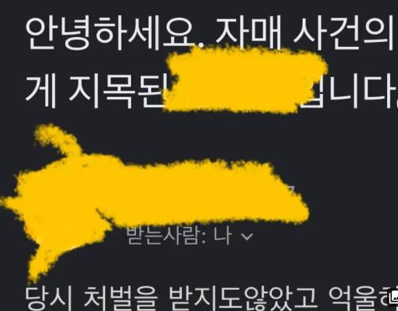 '단역배우 자매사건' 가해자로 추정되는 인물이 보낸 메일 [사진=유튜브 '나락보관소' 캡쳐]