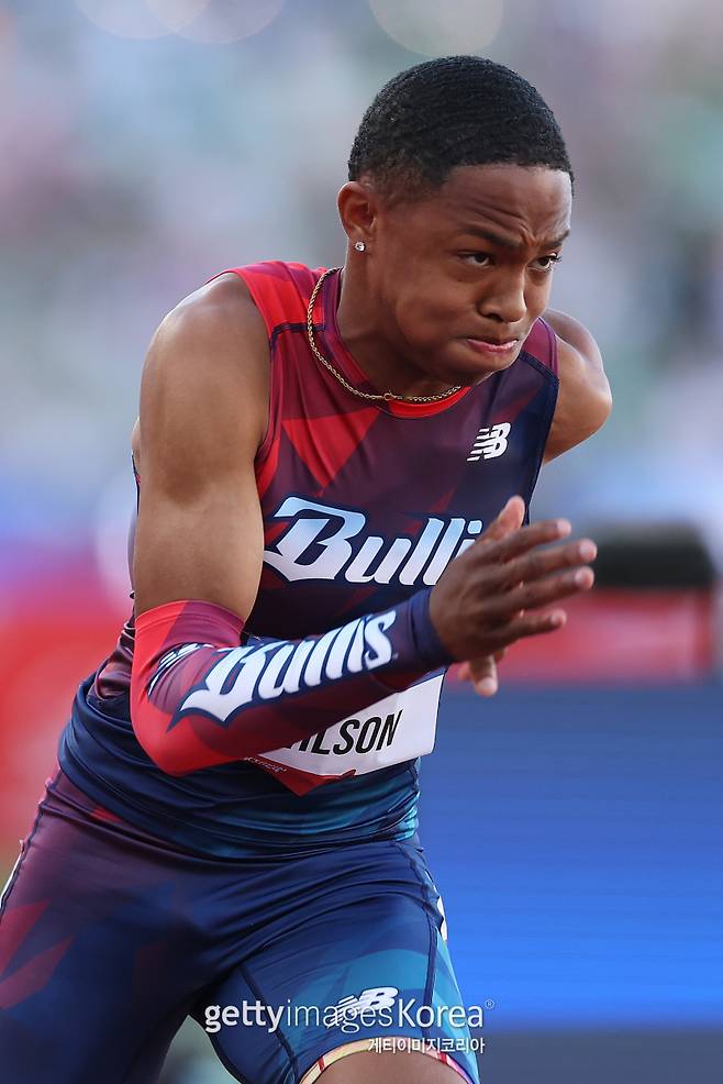 지난달 열린 400m 대표 선발전에 출전한 퀸시 윌슨의 모습. 게티이미지