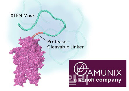 프랑스 사노피의 다중항체 전문 자회사 아뮤닉스 테라퓨틱스는 다중항체를 구성할 때 단백질 분해효소에 의해 조절되는 접합체 기술 ‘pro-XTEN’ 플랫폼을 적용하는 것으로 알려졌다.