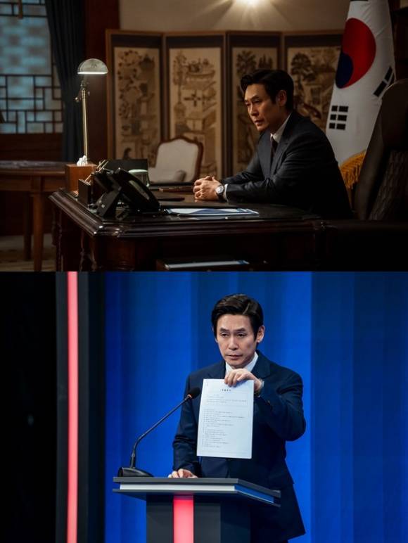 배우 설경구가 넷플릭스 시리즈 '돌풍'에서 국무총리 박동호 역을 맡아 강렬한 연기를 보여줬다. /넷플릭스