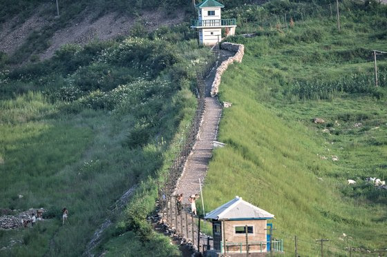 북·중 접경지역 위치한 감시초소의 모습. 강동완 동아대 교수