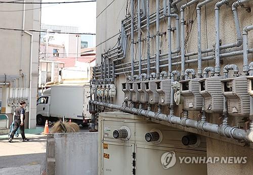 서울 용산구 건물에 설치된 가스 계량기 [촬영 김성민]