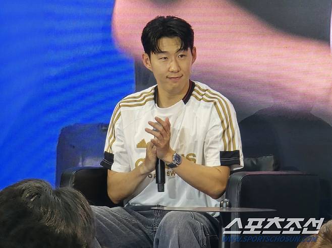 ◇6일 '손흥민 토크쇼'에  참석한 손흥민. 사진=강우진기자