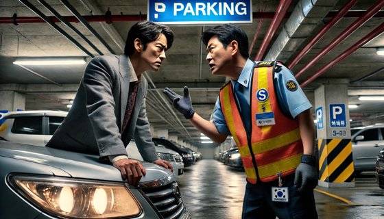 전국 도심 아파트‧빌라 등의 주차공간을 놓고 갈등이 빚어지고 있다. 인터넷 커뮤니티나 앱을 통해 판매하는 공동주택 월 주차권 때문이다. 일러스트 DALL·E